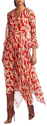 The Kooples Paisley Handkerchief Midi Dress