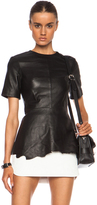 Thumbnail for your product : Alexander Wang Raw Hem Lambskin Leather Top
