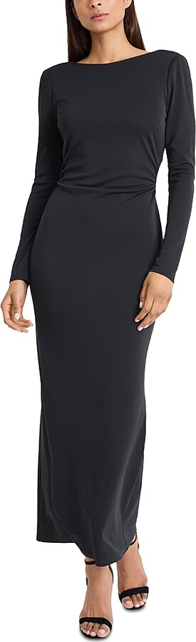 Donna Morgan Boat Neck Long Sleeve Dress