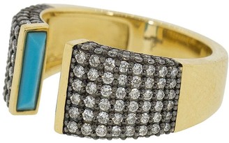Sorellina 18kt yellow gold diamond pave Open Stack ring