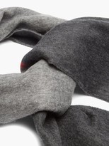 Thumbnail for your product : Loewe Panelled Anagram-embroidered Cashmere Scarf - Grey