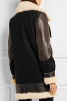 Thumbnail for your product : Altuzarra Ismir Shearling And Leather-trimmed Wool-blend Felt Coat - Black