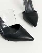 Thumbnail for your product : Simply Be extra wide fit Lottie clear strap mule in black
