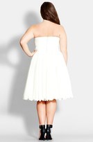 Thumbnail for your product : City Chic 'Diva' Lace Appliqué Strapless Dress (Plus Size)