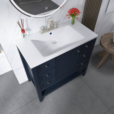 Winston Porter 36''Freestanding Bathroom Vanity With Ceramic Sink