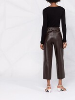 Thumbnail for your product : Fabiana Filippi High-Waisted Cropped Leather Trousers