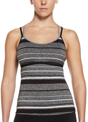 Nike Women's Filtered Striped Crossback Tankini Top