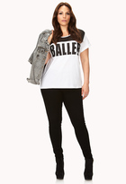 Thumbnail for your product : Forever 21 FOREVER 21+ Stay Ballin' Mesh-Trimmed Tee