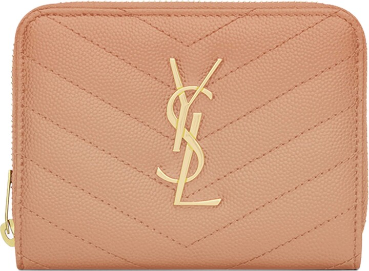 Saint Laurent Small Monogram Matelassé Zip-Around Wallet