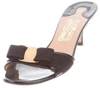 Ferragamo Patent Leather Low-Heel Sandals