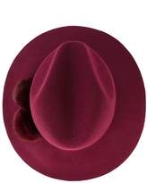 Thumbnail for your product : Yosuzi burgundy Valentina pom pom fedora hat