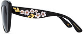 Thumbnail for your product : D&G 1024 D&G Floral Cat-Eye Sunglasses, Black