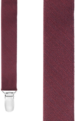 Tie Bar Astute Solid Burgundy Suspender