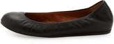 Thumbnail for your product : Lanvin Scrunched Leather Ballerina Flat, Black