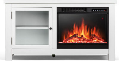 R.W.FLAME TV Stand for TVs up to 47" With Electric Fireplace , Remote Control & Adjustable Led Flame