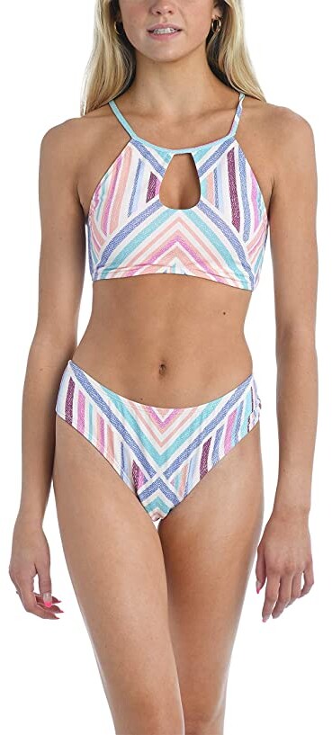 7088円 卓出 Hobie 下着 ビキニ Womens Striped Side Tab 2 Piece Bikini Multicoloured Small