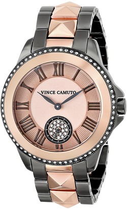 Vince Camuto Women's Quartz Watch with Rose Gold Dial Analogue Display and Two Tone Stainless Steel Bracelet VC/5049RGTT