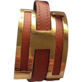Thumbnail for your product : Hermes Leather double bracelet by