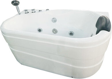 EAGO 57" x 30" Corner Combination Fiberglass Bathtub