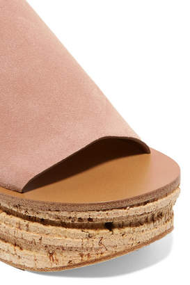 Chloé Camille Suede Wedge Sandals - Neutral
