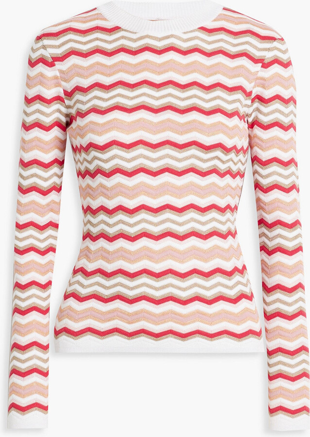 Striped cotton-blend sweater