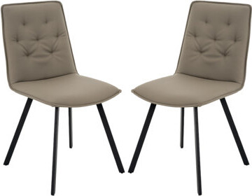 George Oliver Dining Chairs Set Of 2, Faux Leather Tufted Kitchen Chairs,side Chairs With Metal Legs