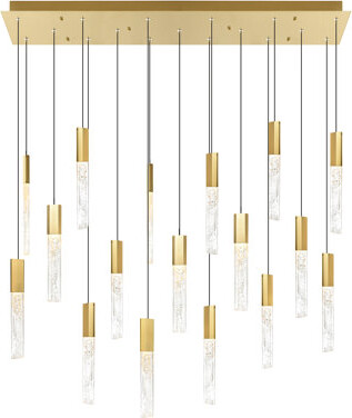 CWI Lighting Integrated LED 48'' Modern Chandelier with Textured Handmade Glass for Living Room Dining Room