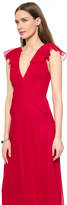 Thumbnail for your product : Jill Stuart Jill Deep V Ruffle Sleeve Dress