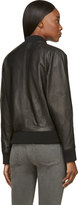 Thumbnail for your product : Band Of Outsiders Black Leather Debossed Varsity Jacket