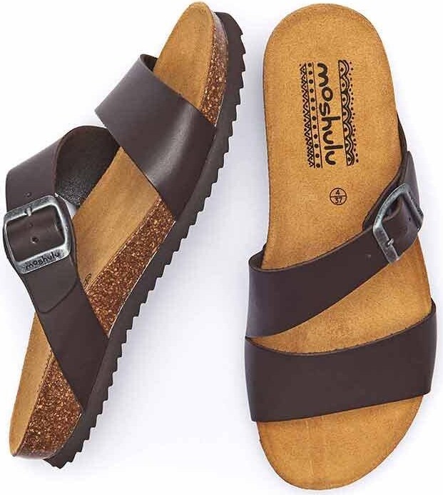 Moshulu 'Loire Waxy' Leather Cork Footbed Sandals ShopStyle