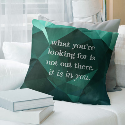 ArtVerse Faux Gemstone Self Confidence Inspirational Quote Pillow Cover