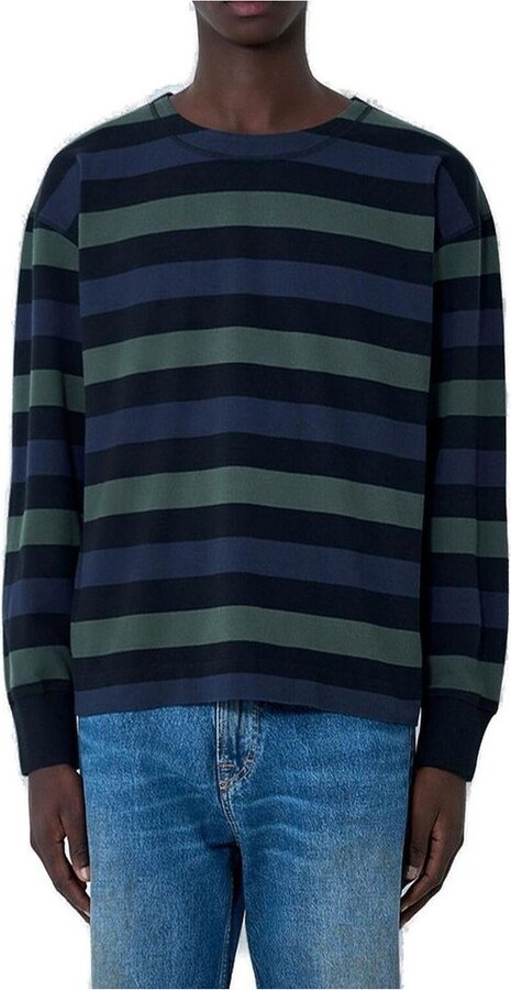 Mhl By Margaret Howell Crew Neck Matelot Block Stripe Sweatershirt