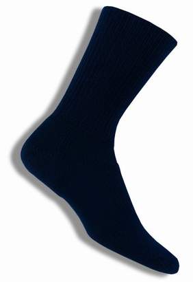Thorlo Unisex Moderate Cushion Walking Crew Sock, Navy, Large(shoe size-Women's 10.5-13 Men's 9-12.5)