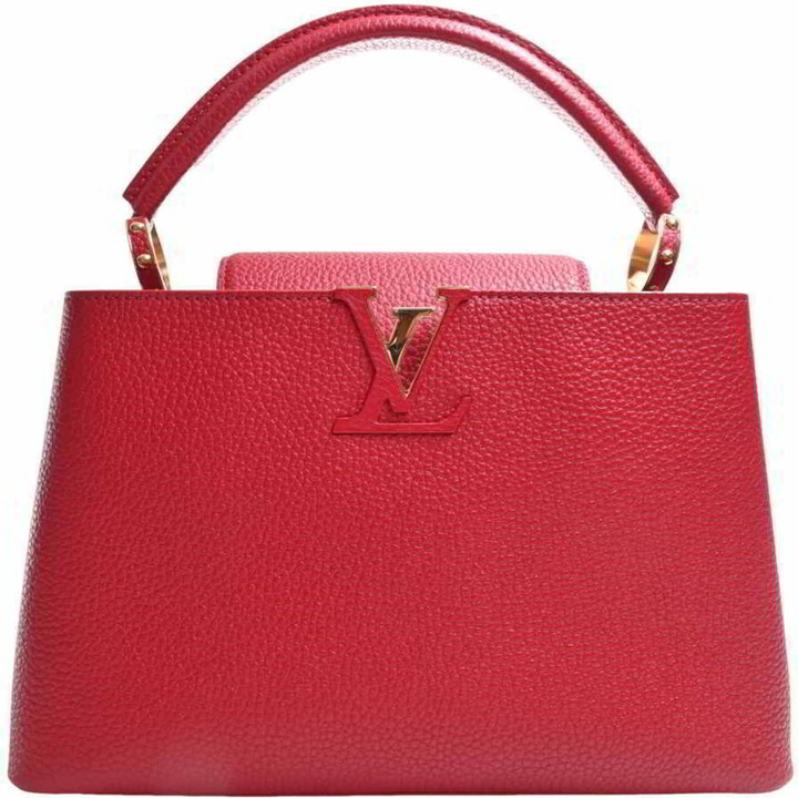 Louis Vuitton Capucines Red Canvas Handbag (Pre-Owned)