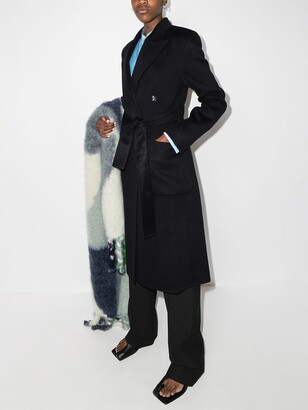 Low Classic Belted Double-Breasted Wool-Cashmere Coat