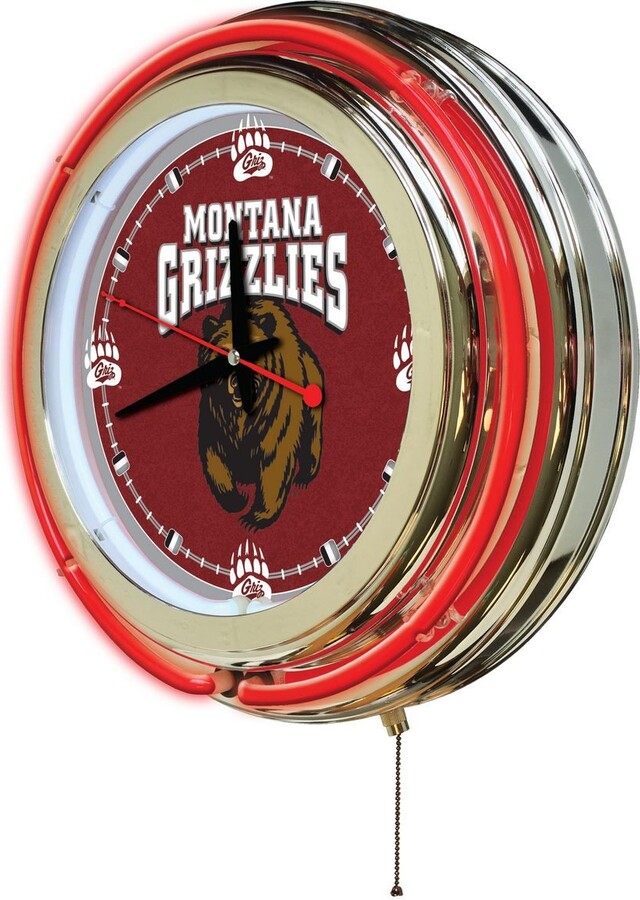 University Of Montana Neon Clock | Um Grizzlies 15"