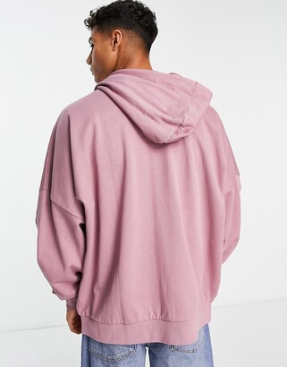 ASOS DESIGN super oversized zip through hoodie in khaki