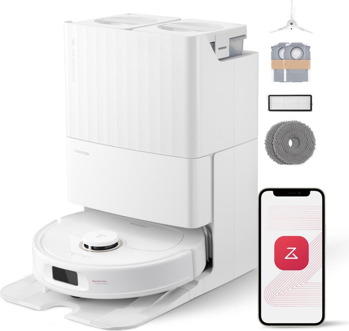 Roborock Qrevo Pro Robot Vacuum and Mop with FlexiArm Design Edge Mopping, Dynamic Hot Water Mop Washing and Auto Mop Drying, Intelligent Dirt Detecti