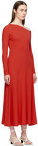 Thumbnail for your product : Rosetta Getty Red Off-Shoulder Flare Dress