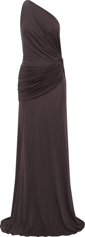 Asymmetric Twisted Jersey Gown