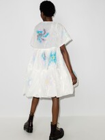 Thumbnail for your product : Susan Fang Tiered Feather Midi Dress