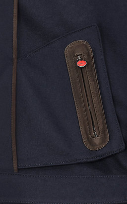 Kiton Men's Cashmere Zip-Front Jacket-NAVY