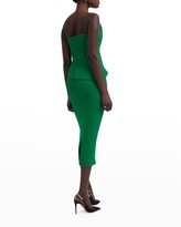 Thumbnail for your product : Safiyaa Strapless Structured Bustier Peplum Midi Dress