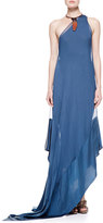Thumbnail for your product : Donna Karan Double Layer One-Shoulder Gown, Indigo