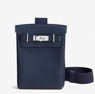 Hermes Hac A Dos PM Backpack in Bleu Nuit Togo with Palladium