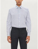Thumbnail for your product : Eton Regular-fit striped cotton-twill shirt