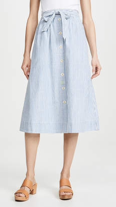Madewell Midi A-Line Button Front Skirt