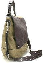 Thumbnail for your product : Olivia Harris Folder Over Flap Leather Top Handle Messenger - Putty/Dark Grey Trim