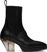 Thumbnail for your product : Rick Owens Black Heeled Sliver Chelsea Boots