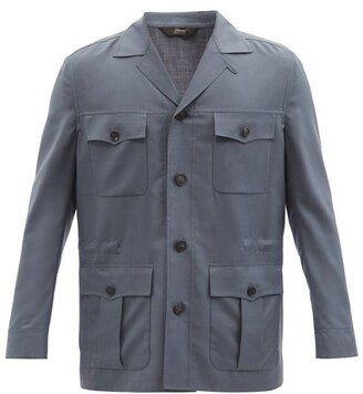 Brioni Sahariana 150s Wool-blend Twill Field Jacket - Dark Grey